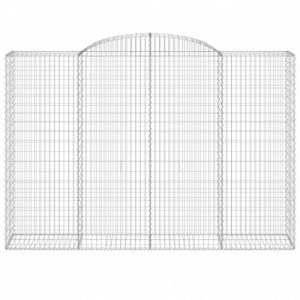 6 db íves horganyzott vas gabion kosár 300x50x200|220 cm