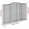 6 db íves horganyzott vas gabion kosár 300x50x200|220 cm