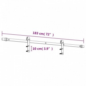 Tömör fenyőfa tolóajtó fémszerelék szettel 90 x 210 cm