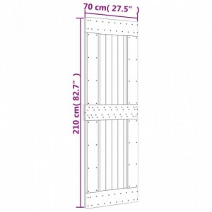 Tömör fenyőfa tolóajtó fémszerelék szettel 70 x 210 cm