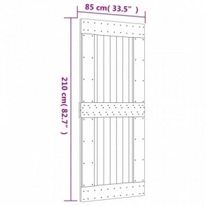 Tömör fenyőfa tolóajtó fémszerelékszettel 85x210 cm