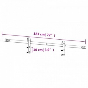 Tömör fenyőfa tolóajtó fémszerelék szettel 80 x 210 cm