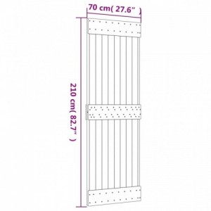 Tömör fenyőfa tolóajtó fémszerelékszettel 70 x 210 cm