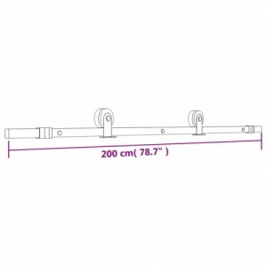 Tömör fenyőfa tolóajtó fémszerelékszettel 70 x 210 cm