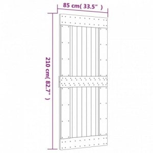 Tömör fenyőfa tolóajtó fémszerelékszettel 85x210 cm