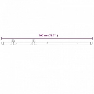 Tömör fenyőfa tolóajtó fémszerelék szettel 85x210 cm