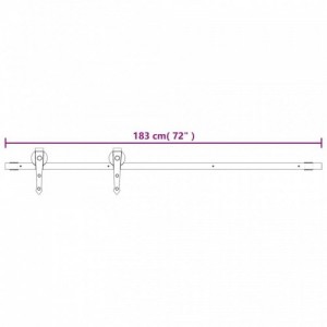 Tömör fenyőfa tolóajtó fémszerelék szettel 80 x 210 cm