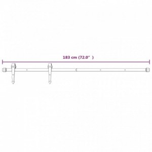 Tömör fenyőfa tolóajtó fémszerelék szettel 70 x 210 cm