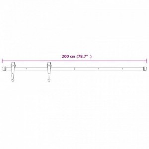 Tömör fenyőfa tolóajtó fémszerelék szettel 90 x 210 cm