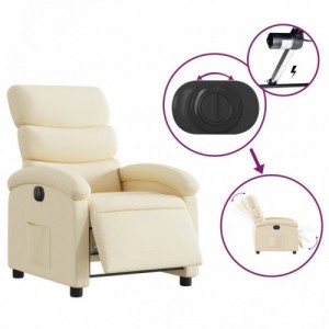 Krémszínű szövet elektromos dönthető fotel