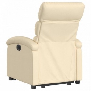 Krémszínű szövet felállást segítő dönthető fotel