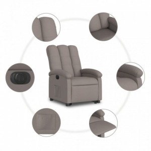 Elektromos felállást segítő tópszínű szövet dönthető fotel