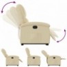Elektromos felállást segítő krémszínű szövet dönthető fotel