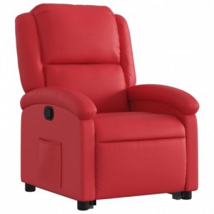 Piros műbőr felállást segítő dönthető fotel