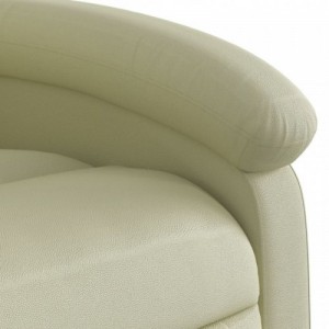 Krémszínű valódi bőr elektromos dönthető fotel