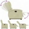 Krémszínű valódi bőr felállást segítő dönthető fotel