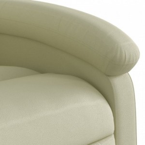 Krémszínű valódi bőr felállást segítő dönthető fotel