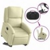 Krémszínű valódi bőr felállást segítő elektromos dönthető fotel