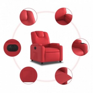 Piros műbőr elektromos dönthető fotel