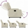 Krémszínű műbőr felállást segítő dönthető fotel