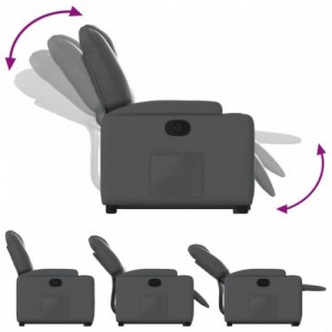 Szürke műbőr felállást segítő dönthető fotel