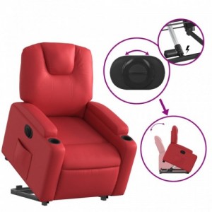 Elektromos bordó műbőr felállást segítő dönthető fotel