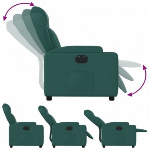 Sötétzöld szövet elektromos dönthető fotel