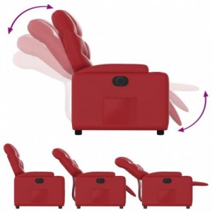 Piros műbőr elektromos dönthető fotel