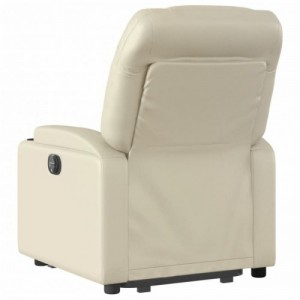 Elektromos krémszínű műbőr felállást segítő dönthető fotel