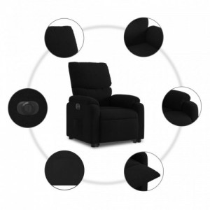 Elektromos felállást segítő fekete szövet dönthető fotel
