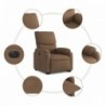 Elektromos felállást segítő barna szövet dönthető fotel