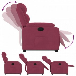 Bordó bársony felállást segítő dönthető fotel