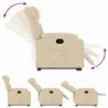 Krémszínű szövet felállást segítő dönthető fotel