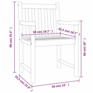 4 db tömör akácfa kerti szék 56 x 55,5 x 90 cm