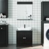 BERG kétrészes fekete tömör fenyőfa fürdőszobabútor-garnitúra