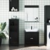 BERG háromrészes fekete tömör fenyőfa fürdőszobabútor-garnitúra