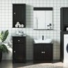 BERG négyrészes fekete tömör fenyőfa fürdőszobabútor-garnitúra