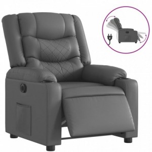 Szürke műbőr elektromos dönthető fotel
