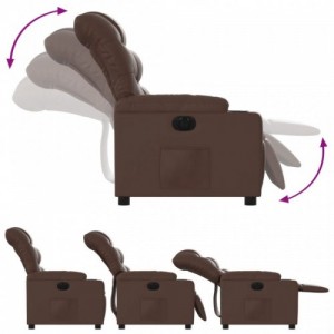 Barna műbőr elektromos dönthető fotel