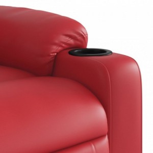 Piros műbőr felállást segítő dönthető fotel