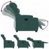 Elektromos felállást segítő sötétzöld szövet dönthető fotel