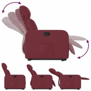 Bordó szövet felállást segítő dönthető fotel