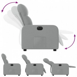 Világosszürke szövet elektromos dönthető fotel