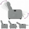 Elektromos felállást segítő világosszürke szövet dönthető fotel