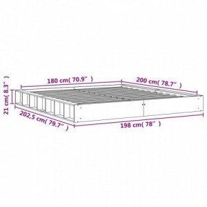 Viaszbarna tömör fenyőfa ágy matrac nélkül 180 x 200 cm