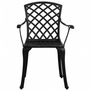 6 db fekete öntött alumínium kerti szék