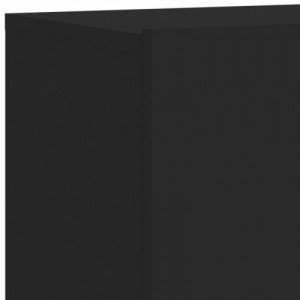 4 darab fekete szerelt fa falra szerelhető TV-bútor