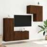 4 darab barna tölgyszínű szerelt fa falra szerelhető TV-bútor
