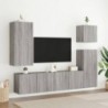5 darab szürke sonoma színű szerelt fa fali TV-bútor