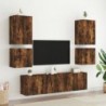 6 darab füstös tölgy színű szerelt fa TV-bútor